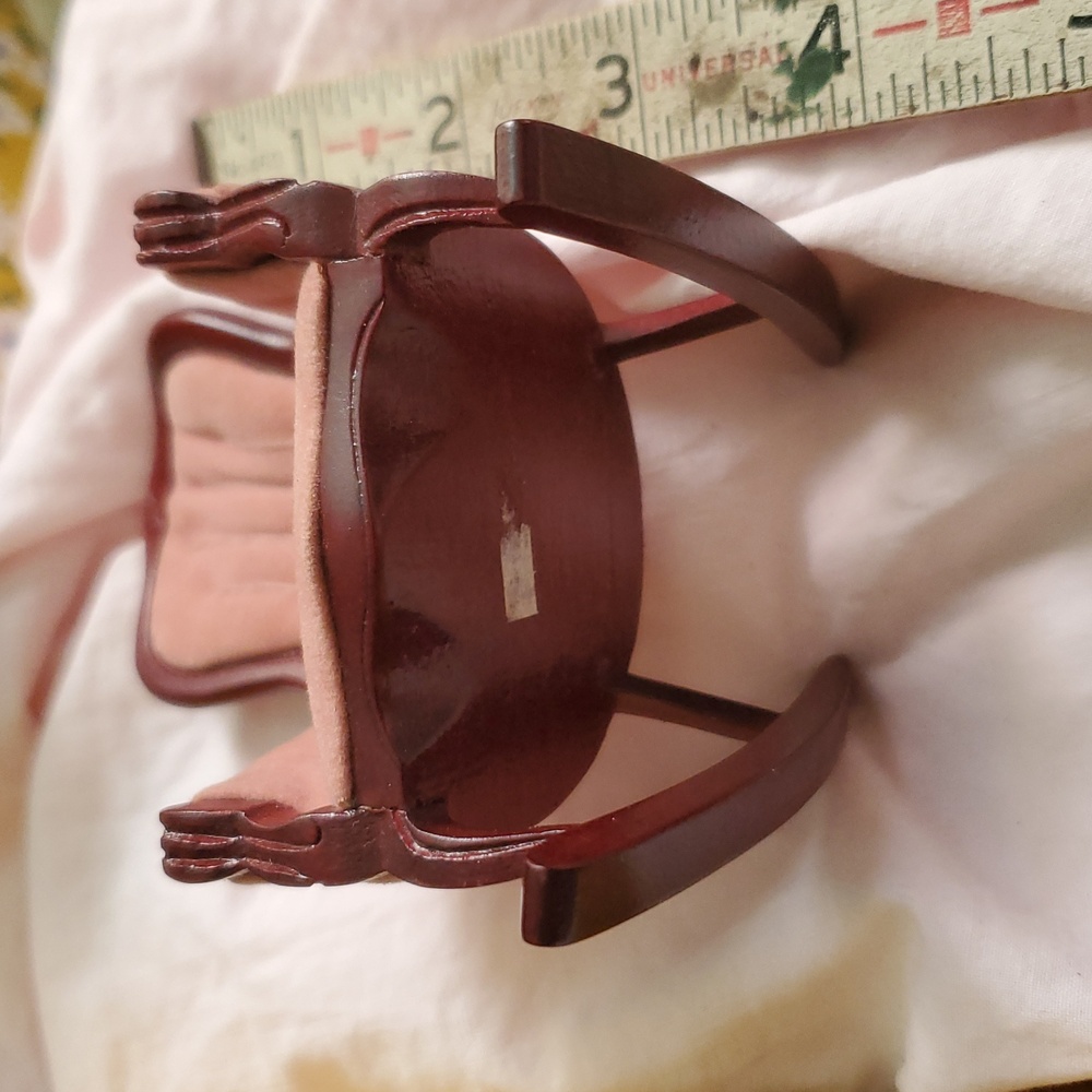 Antique Vintage Pink Upholstered Rocking Chair Doll House Miniature 1:12 scale - Picture 6 of 7